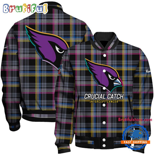 Arizona Cardinals National Football League Crucial Catch Intercept Cancer Unisex Varsity Jacket