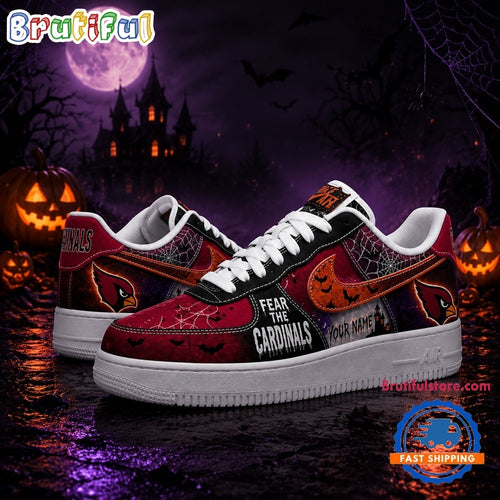 Arizona Cardinals NFL Fear The Team Halloween Air Force 1 Shoes Sneakers