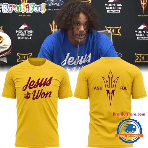 Arizona State Sun Devils 2026 Jesus Won Sun Devil Football T Shirt