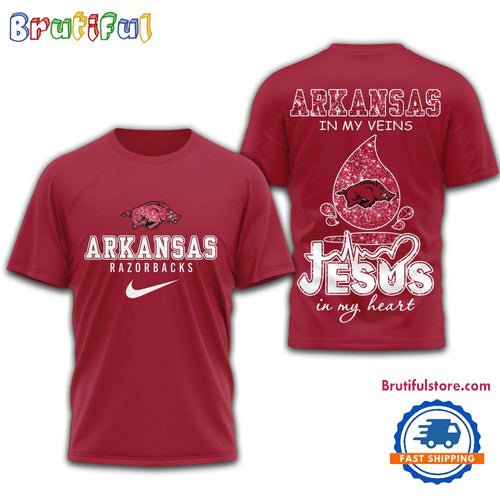 Arkansas Razorbacks Jesus In My Heart All Over Print Shirt