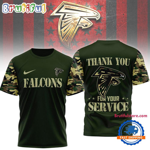 Atlanta Falcons 2026 NFL Camouflage Thank You For Service Limited 3D Shirt