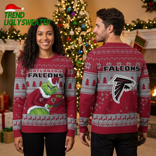 Atlanta Falcons Grinch Football Ugly Christmas Sweater