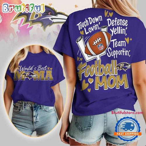 Baltimore Ravens 2026 NFL Mother Day Football Mama All Over Print T Shirt