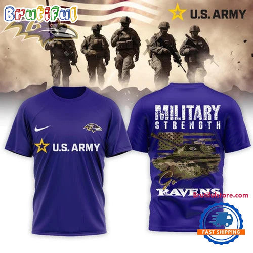 Baltimore Ravens 2026 NFL US Army Military Strength Limited 3D Shirt