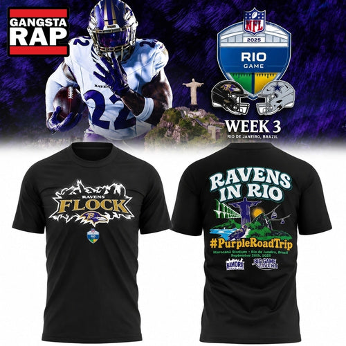 Baltimore Ravens 2026 Rio De Janeiro Game Black T Shirt