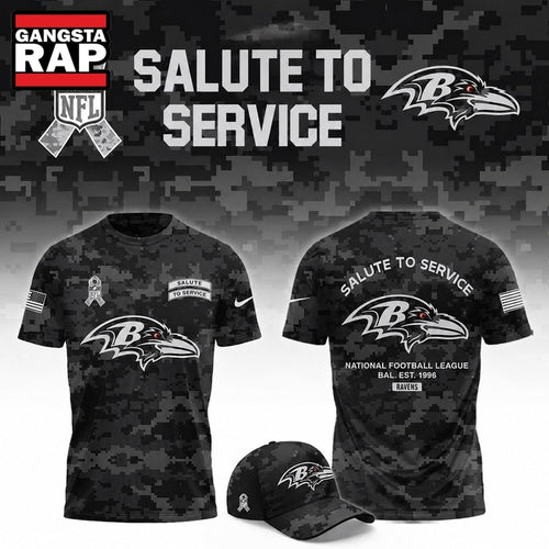 Baltimore Ravens 2026 Salute To Service Limited Camo 3D Shirt