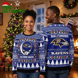 Baltimore Ravens Grateful Dead Skull Ugly Christmas Sweater