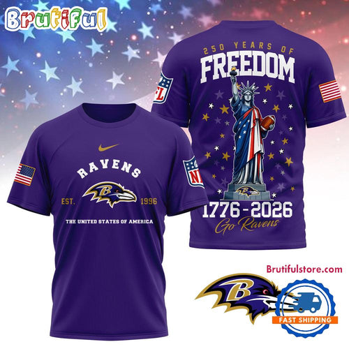 Baltimore Ravens NFL 250 Years of American Freedom Limited Edition 3D Shirt