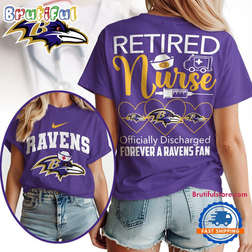 Baltimore Ravens NFL Retired Nurse Officially Discharged 3D Shirt
