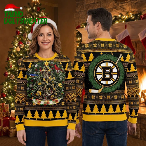 Boston Bruins Christmas Tree Ornament Ugly Christmas Sweater