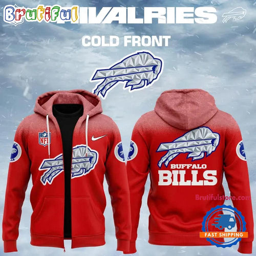 Buffalo Bills 2025-2026 Rivalries Cold Front Red Zipper Hoodie