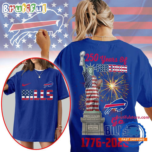 Buffalo Bills 2026 NFL Statue Of Liberty 250th Anniversary Unisex 3D Shirt