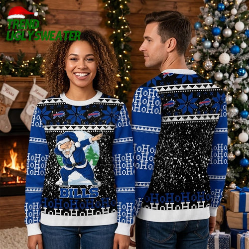 Buffalo Bills Dabbing Santa Ho Ho Ho Ugly Christmas Sweater