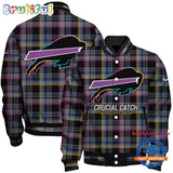 Buffalo Bills National Football League Crucial Catch Intercept Cancer Unisex Varsity Jacket