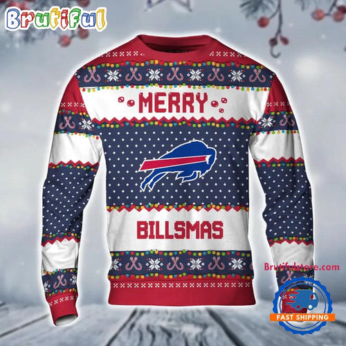 Buffalo Bills NFL 2024 Merry Billsmas Photo Christmas Ugly Sweater