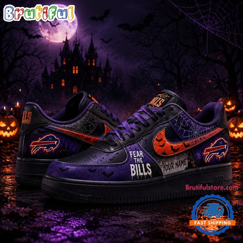 Buffalo Bills NFL Fear The Team Halloween Air Force 1 Shoes Sneakers
