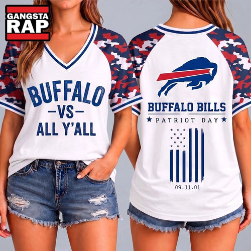 Buffalo Bills NFL vs All Y’ All United We Stand V Neck T Shirt