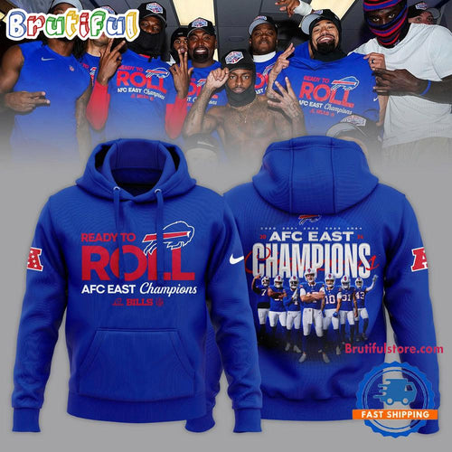 Buffalo Bills Royal 2024 AFC East Division Champions Locker Room Trophy Collection Hoodie T-Shirt