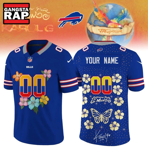 Buffalo Bills x Karol G VIAJANDO POR EL MUNDO TROPITOUR Signature Football Jersey