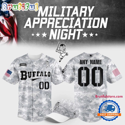 Buffalo Bisons Military Appreciation Night 2025 Baseball Jersey