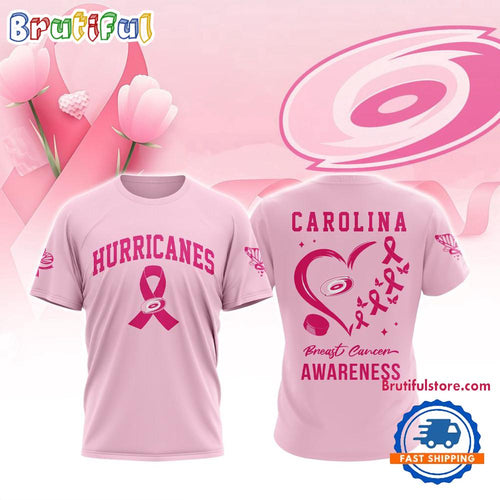 Carolina Hurricanes 2025 NHL Pink Breast Cancer Awareness All Over Print Shirt