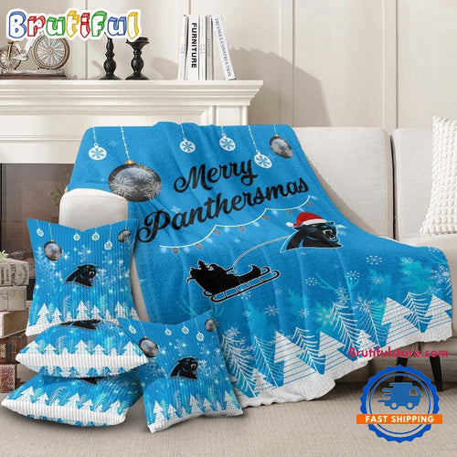 Carolina Panthers 2025 NFL Christmas Fleece Blanket, Football Limited Edition Blanket