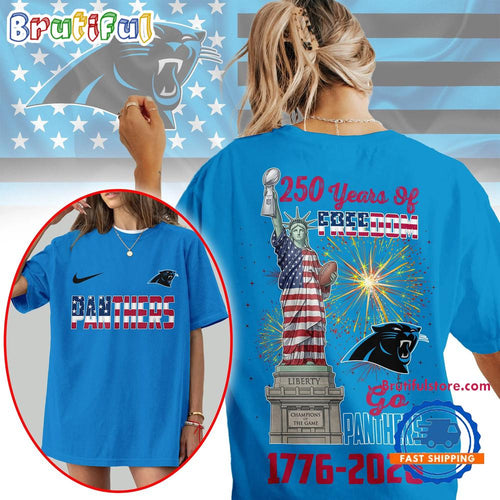 Carolina Panthers 2026 NFL Statue Of Liberty 250th Anniversary Unisex 3D Shirt