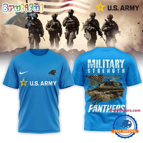 Carolina Panthers 2026 NFL US Army Military Strength Limited 3D Shirt