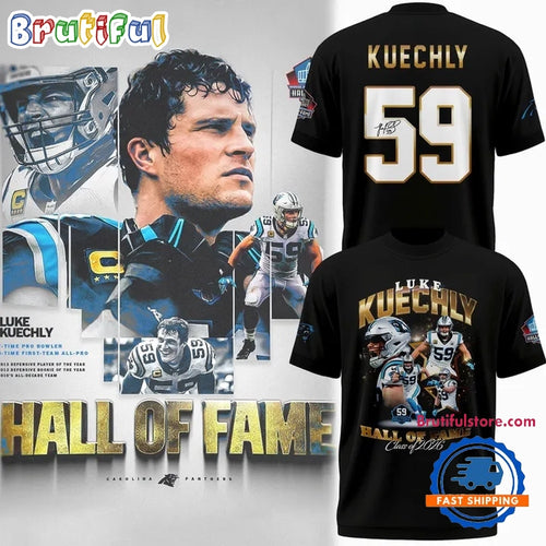 Carolina Panthers Luke Kuechly Hall of Fame Class of 2026 Collage T Shirt