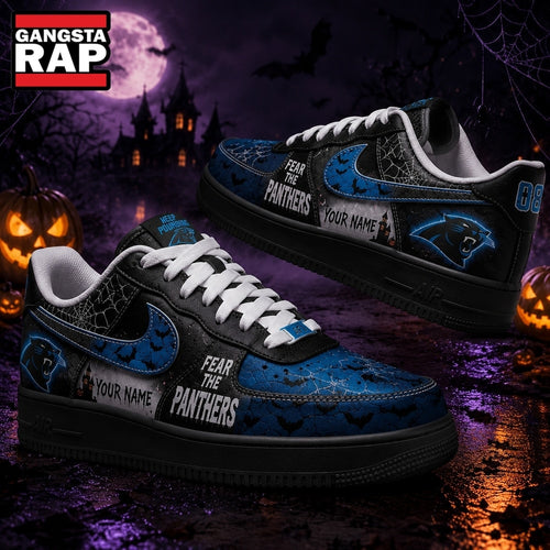 Carolina Panthers NFL Fear The Team Halloween Air Force 1 Shoes Sneakers