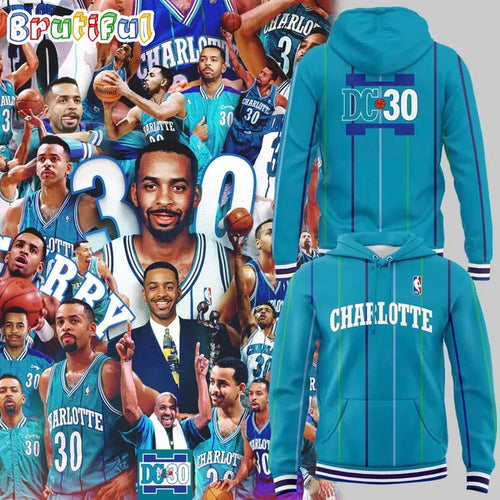 Charlotte Hornets 1992 Dell Curry NBA Swingman Road Hoodie Shirt