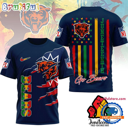 Chicago Bears 2026 NFL Juneteenth Freedom Limited Edition 3D Shirt