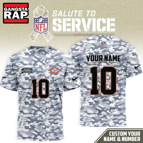 Chicago Bears 2026 NFL Salute to Service Camo New Design 3D Shirt, Football New Design Shirt