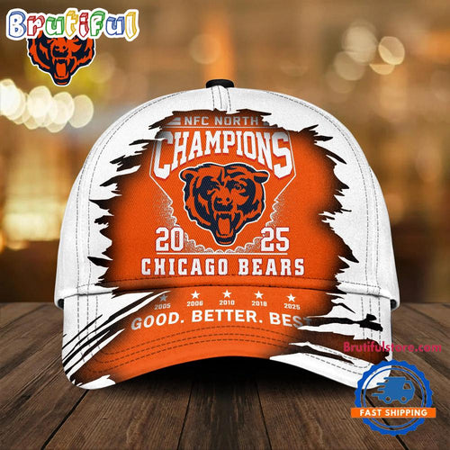 Chicago Bears NFL 2025 NFC North Champions Good Better Best Classic Cap