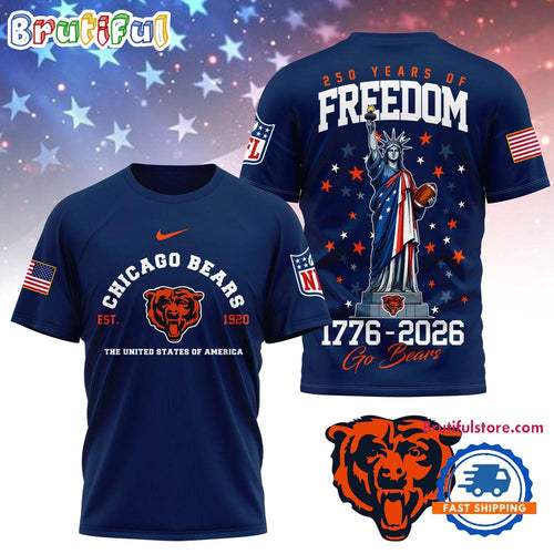 Chicago Bears NFL 250 Years of American Freedom Limited Edition 3D Shirt