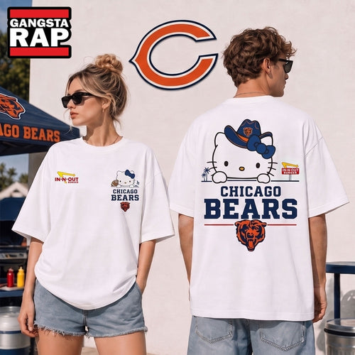 Chicago Bears NFL Kitty Burger Game Day Unisex 3D Shirt, Football New Design Shirt