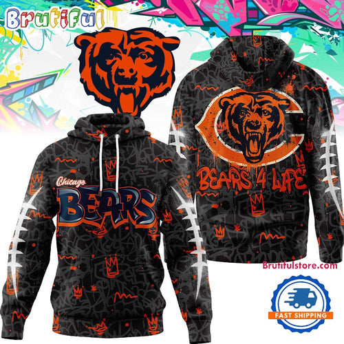 Chicago Bears NFL Special Graffiti My Team 4 Life All Over Print Hoodie Shirt