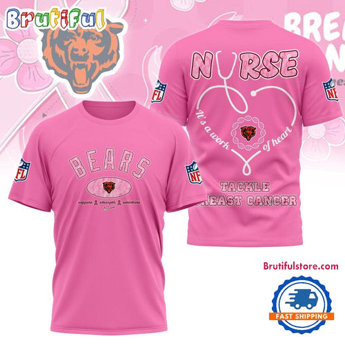 Chicago Bears Nurse Breast Cancer Awareness Limited Ediition 3D Shirt