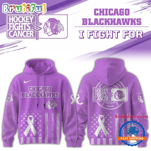 Chicago Blackhawks 2025 NHL Hockey Fights Cancer Limited Edition Hoodie Shirt