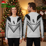 Chicago White Sox Chevron Pattern Ugly Christmas Sweater