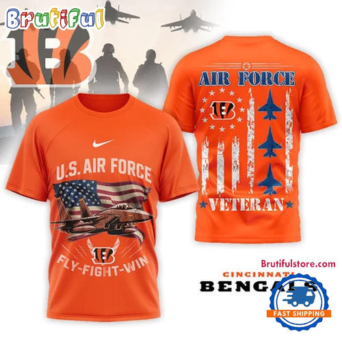 Cincinnati Bengals 2026 NFL Air Force Veteran Special New 3D Shirt