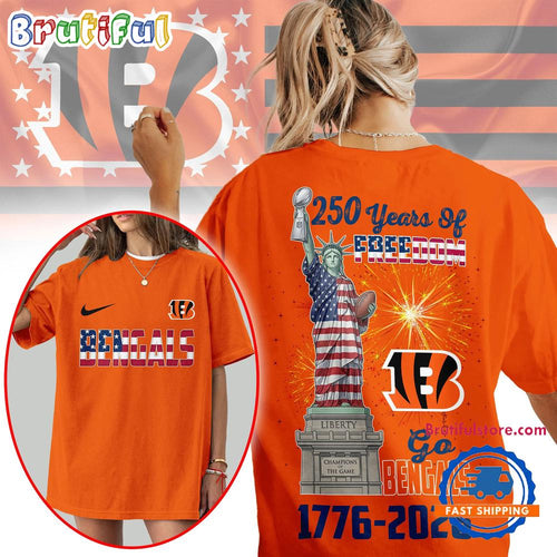 Cincinnati Bengals 2026 NFL Statue Of Liberty 250th Anniversary Unisex 3D Shirt