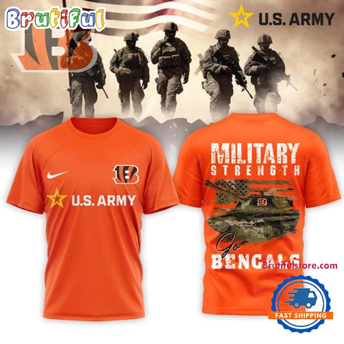 Cincinnati Bengals 2026 NFL US Army Military Strength Limited 3D Shirt