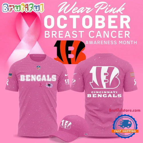 Cincinnati Bengals Breast Cancer Awareness Pink 2025 NFL New Design 3D Shirt
