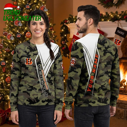 Cincinnati Bengals Camo Woolen Sweater