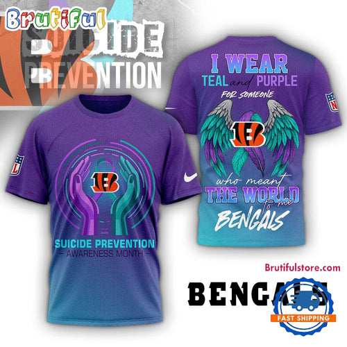 Cincinnati Bengals NFL National Suicide Prevention Month 3D Shirt