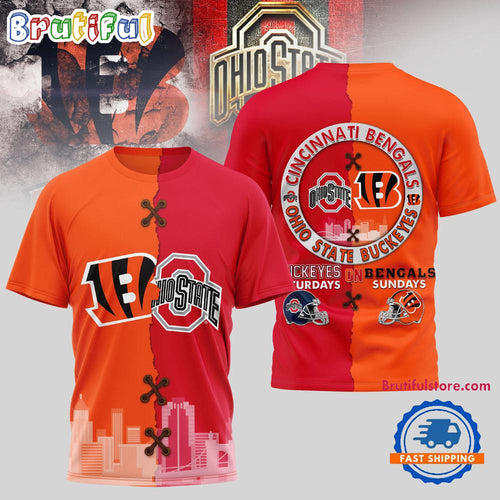 Cincinnati Bengals NFL x Ohio State Buckeyes NCAA Limited Edition 3D Shirt