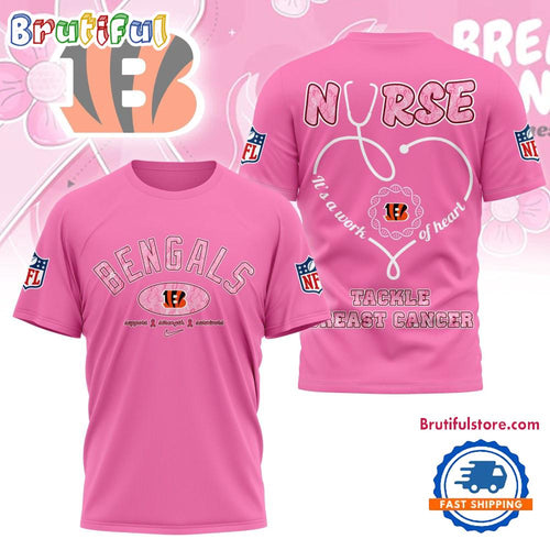 Cincinnati Bengals Nurse Breast Cancer Awareness Limited Ediition 3D Shirt