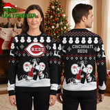 Cincinnati Reds Snoopy Cheers With Baseballs Ugly Christmas Sweater