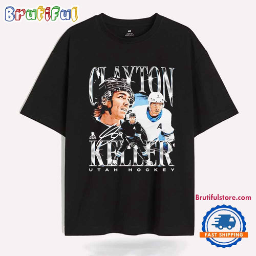 Clayton Keller Picture Collage Utah Hockey Signature T Shirt